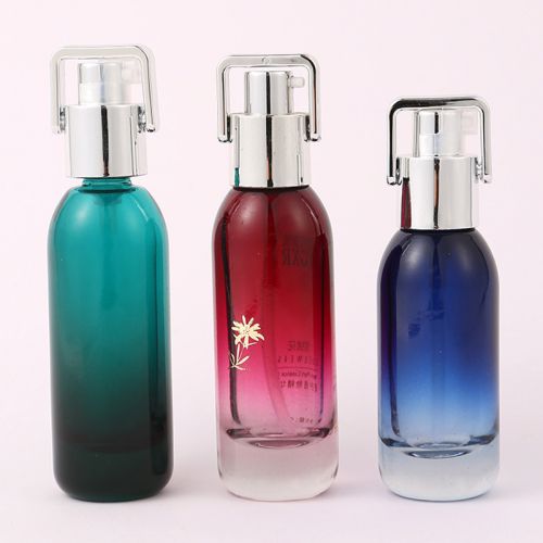 Glass Lotion Bottle with Flower Basket