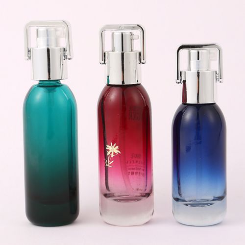Glass Lotion Bottle with Flower Basket