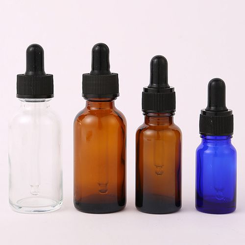Blue Glass Dropper Bottle with Childproof Lid