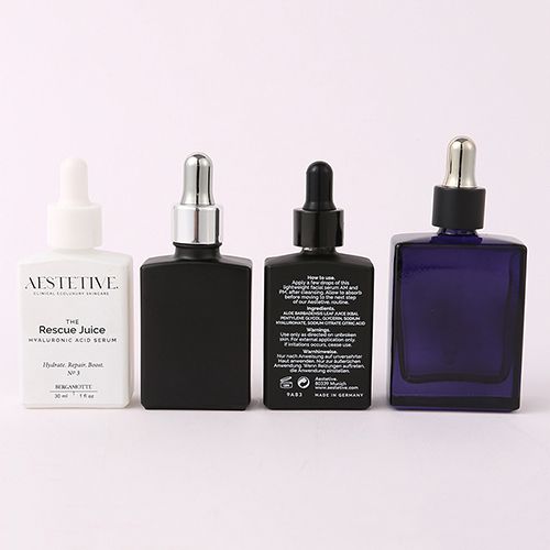 Square Shape Glass Perfume Essential Oil Dropper Bottle