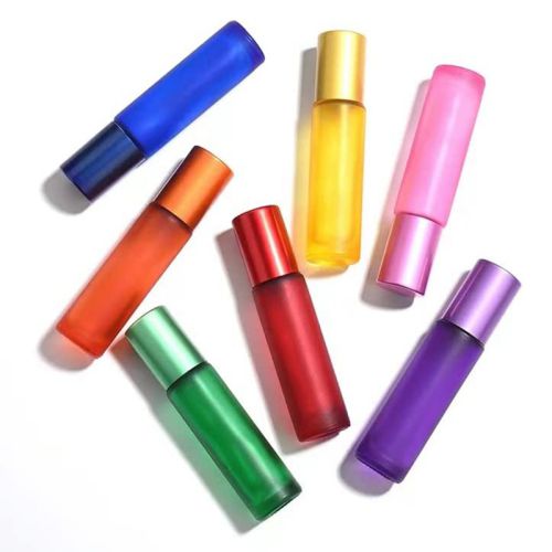 Green Pink Orange Glass Roller Bottle