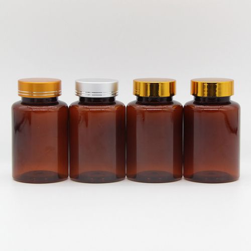 150cc Amber PET Pill Bottles with Golden Cap